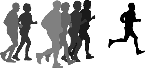 Running man design vector silhouettes graphics - Vector People ...