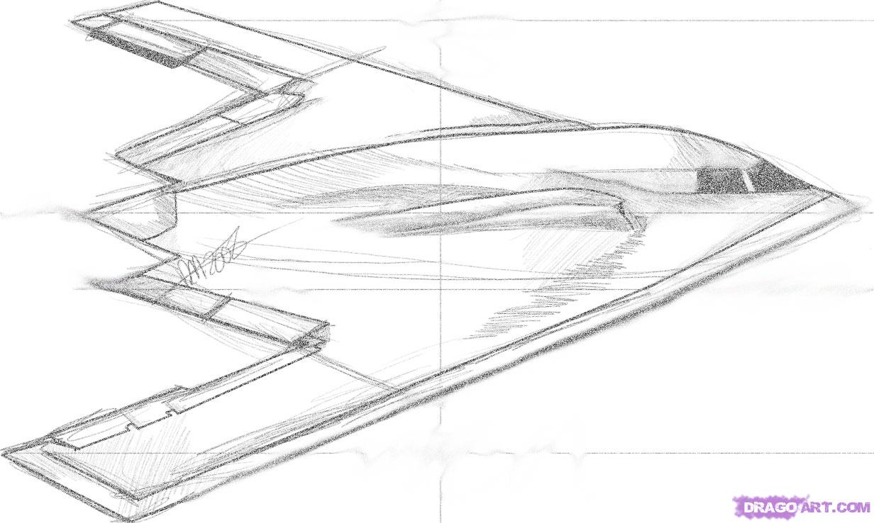 How to Draw a Stealth Bomber, Step by Step, Airplanes ...