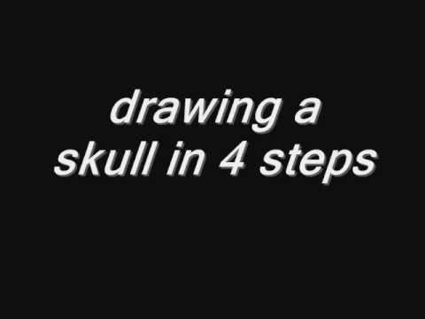 drawing a skull easily 4 steps - YouTube