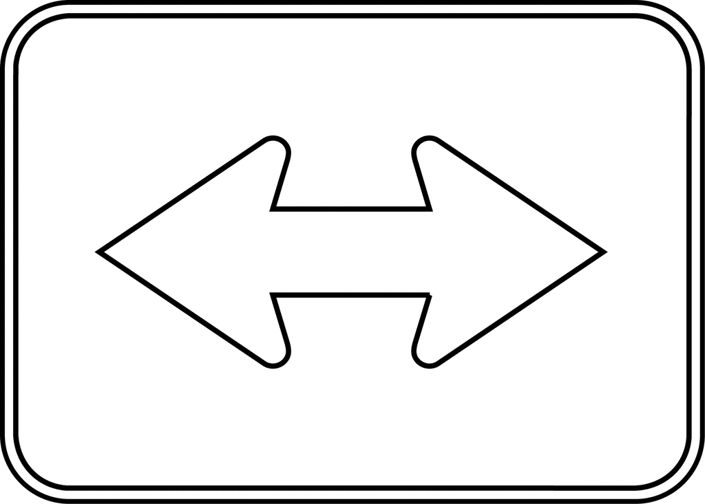 Double Arrow Auxiliary, Outline | ClipArt ETC