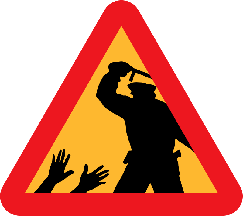 Clipart - Warning for police brutality