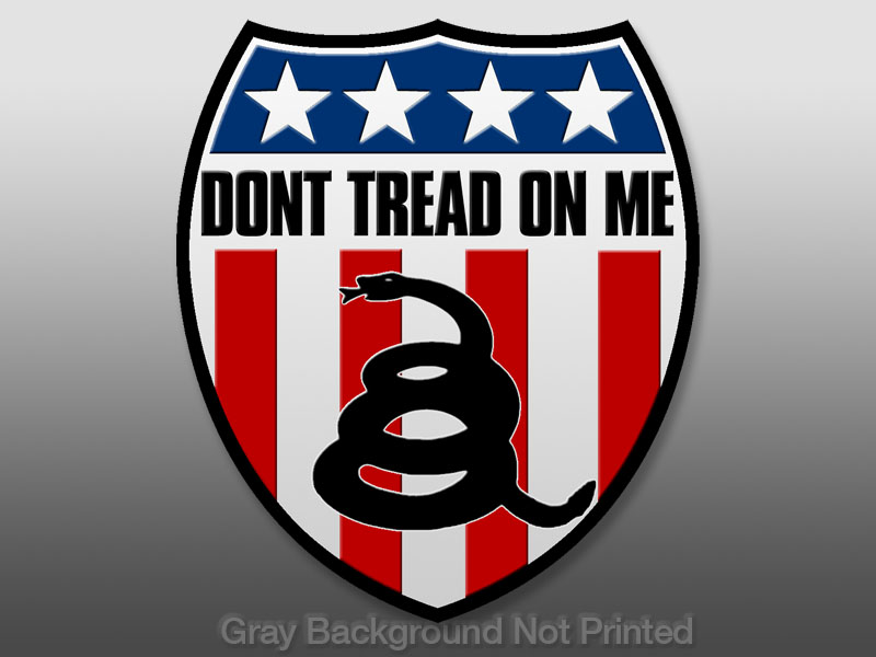 Patriotic Shield Shaped Dont Tread On Me Sticker Dont Auctions Buy