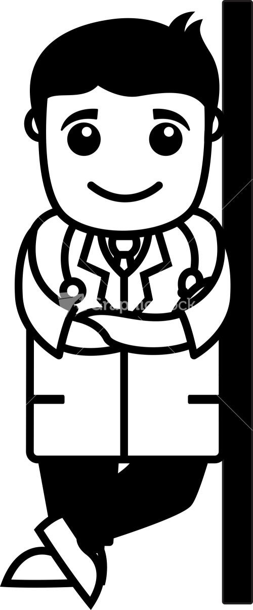 Happy Doctor Profile - Office Cartoon Characters Stock Image