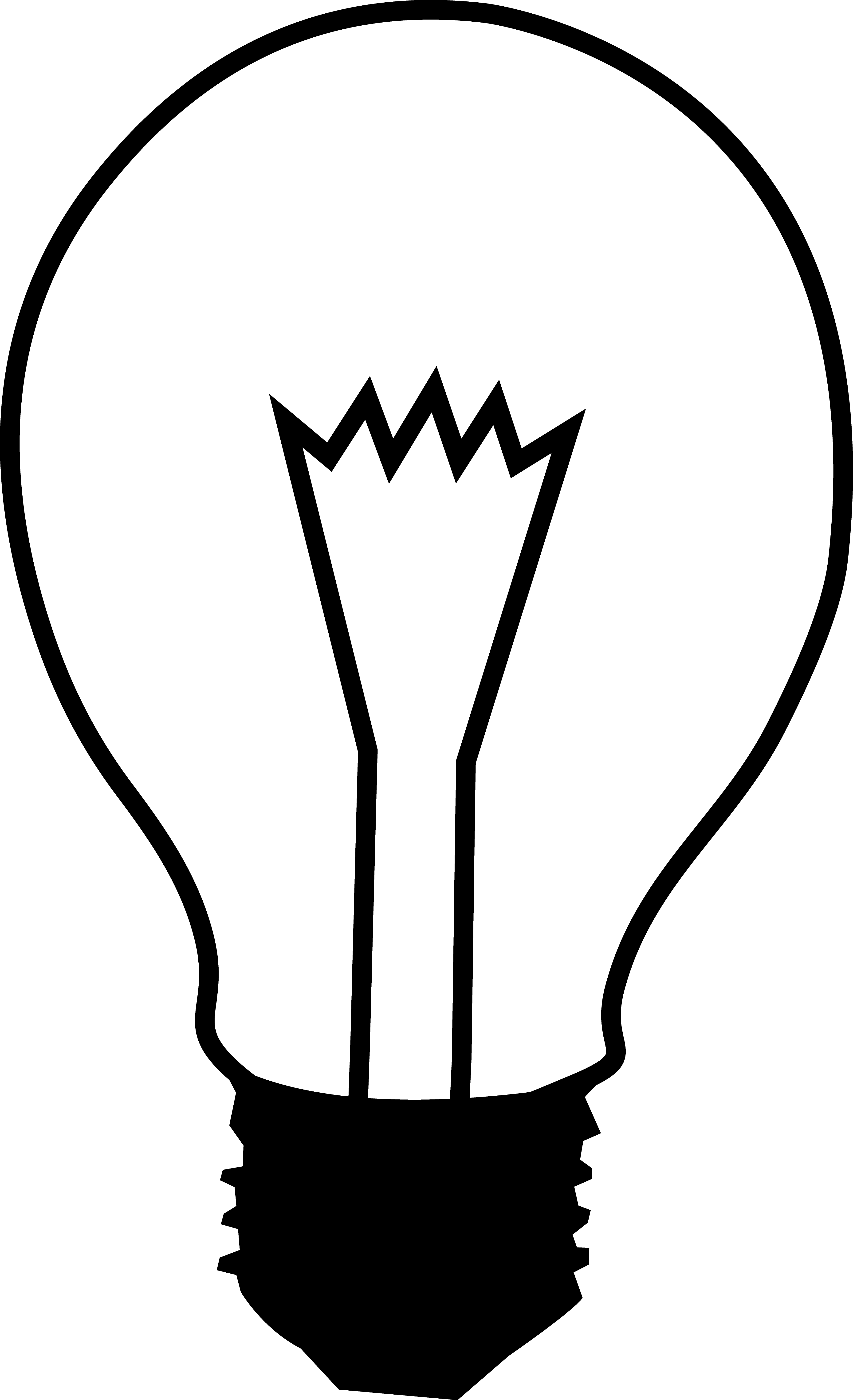 Simple Black and White Light Bulb - Free Clip Art