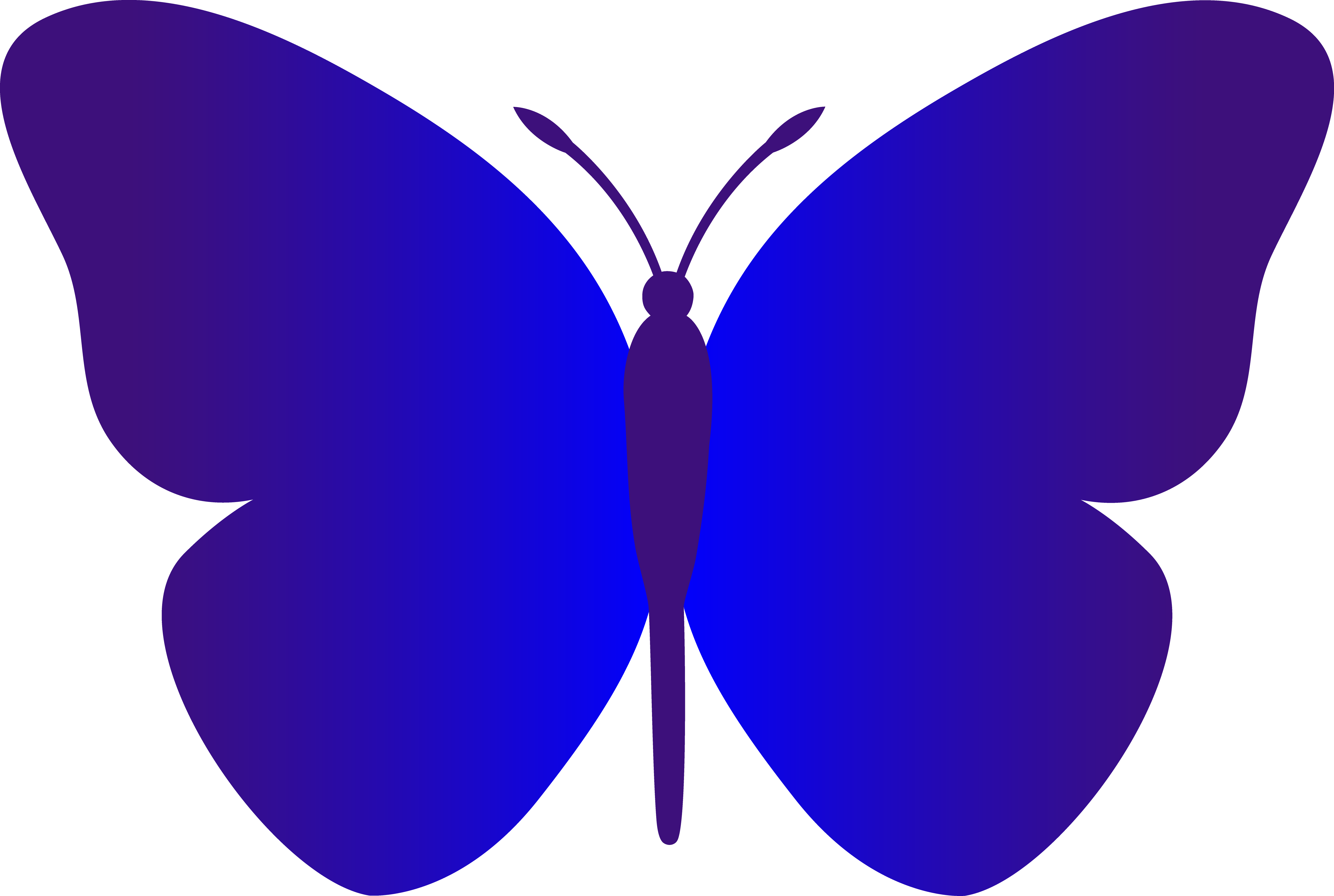 Simple Blue Butterfly - Free Clip Art