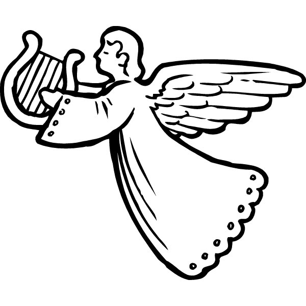 free angel clipart black and white - photo #43