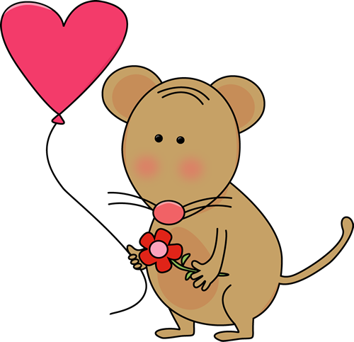 Cute Valentine's Day Mouse Clip Art - Cute Valentine's Day Mouse Image
