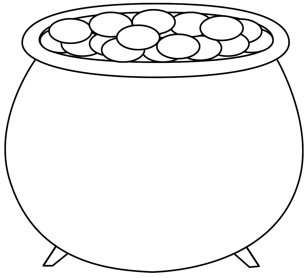 Rainbow Pot Of Gold Coloring Page Clipart Panda Free Clipart