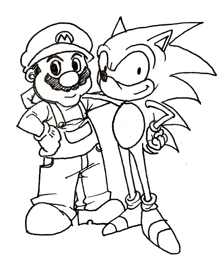 Sonic And Mario Coloring Pages To Print : - Coloring Guru