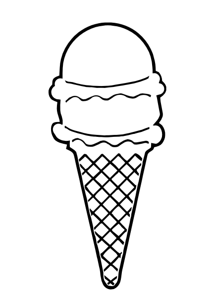 Ice Cream Cone Outline Clip Art at Clker.com - vector clip art ...
