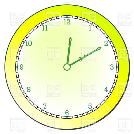Simple yellow round wall clock, Objects, download Royalty-free ...