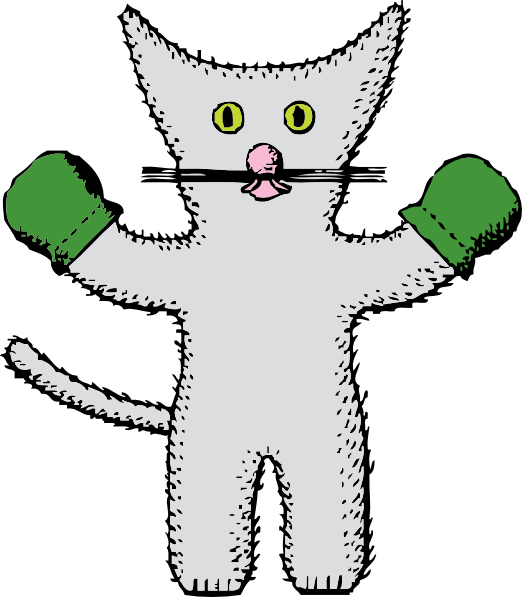 Kitten With Mittens clip art - vector clip art online, royalty ...