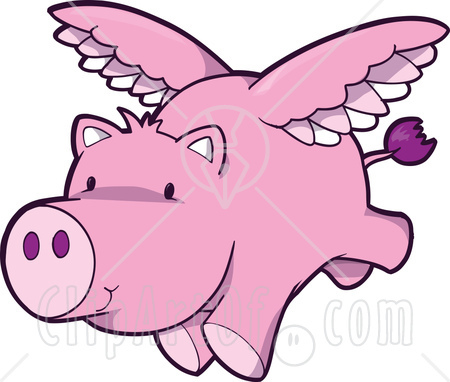 Cute Pink Pig Flying Clipart Graphic Illustration | Flickr - Photo ...