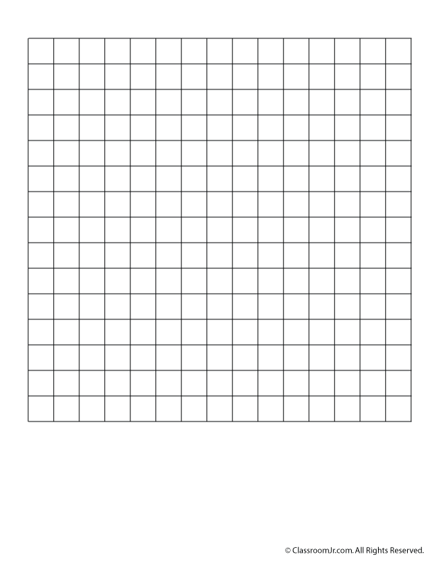 Blank 15 x 15 Grid Paper or Word Search Grid | Classroom Jr.