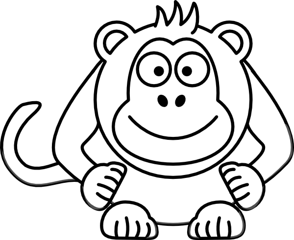 Black And White Cartoon Monkey clip art - vector clip art online ...