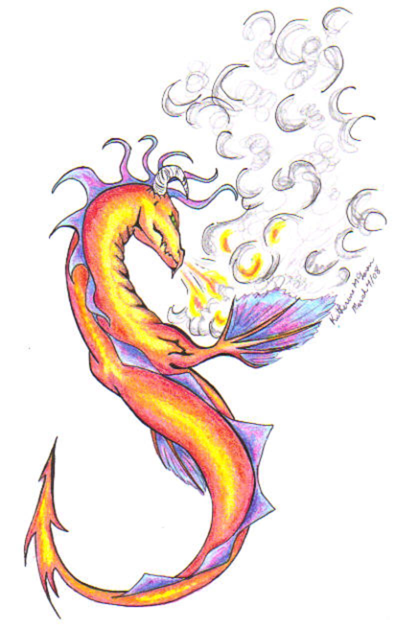 Water Dragon: Fire by Sketses on deviantART