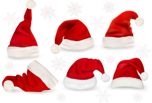 Red Christmas cap vector set - Vector Festival free download