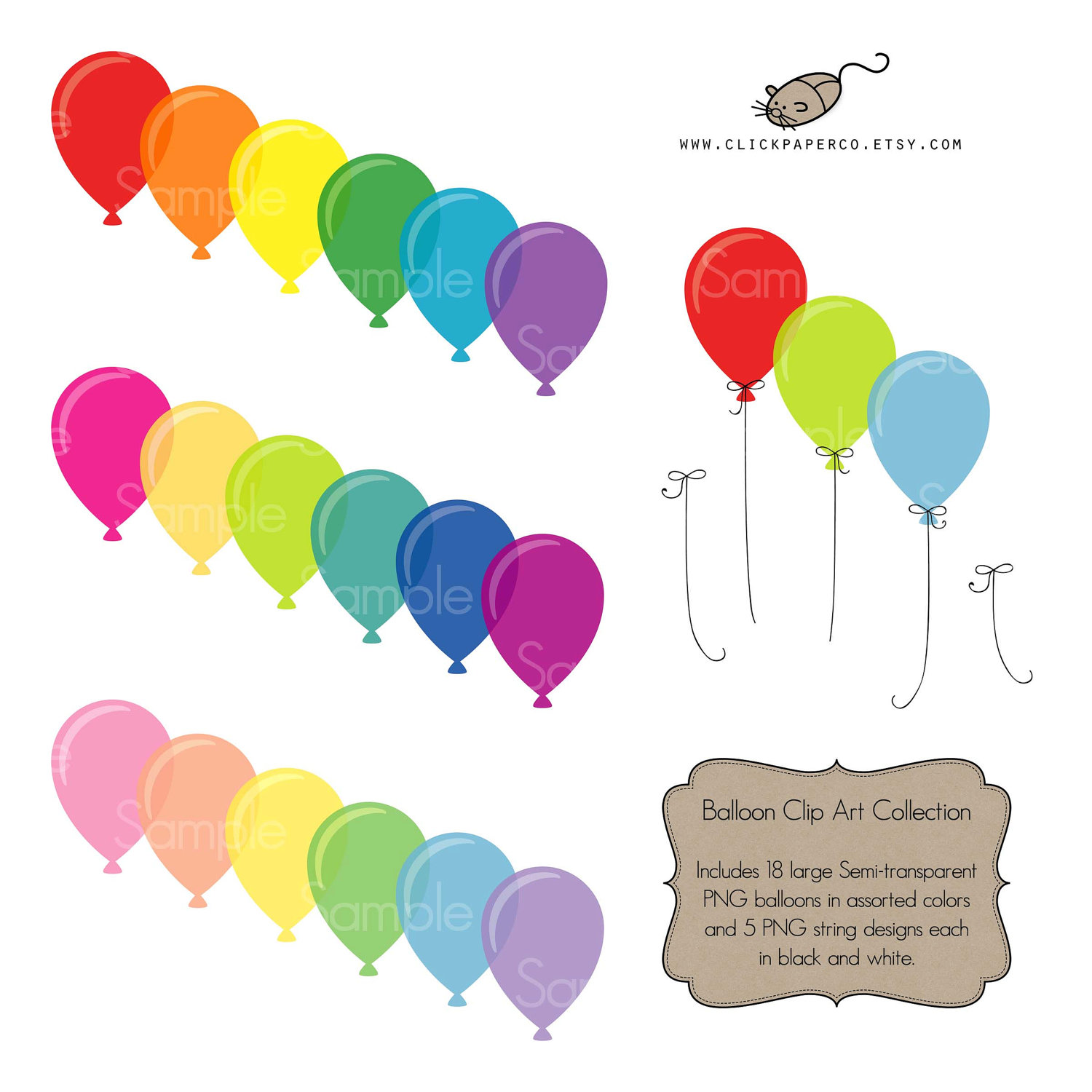 Popular items for balloon clip art on Etsy