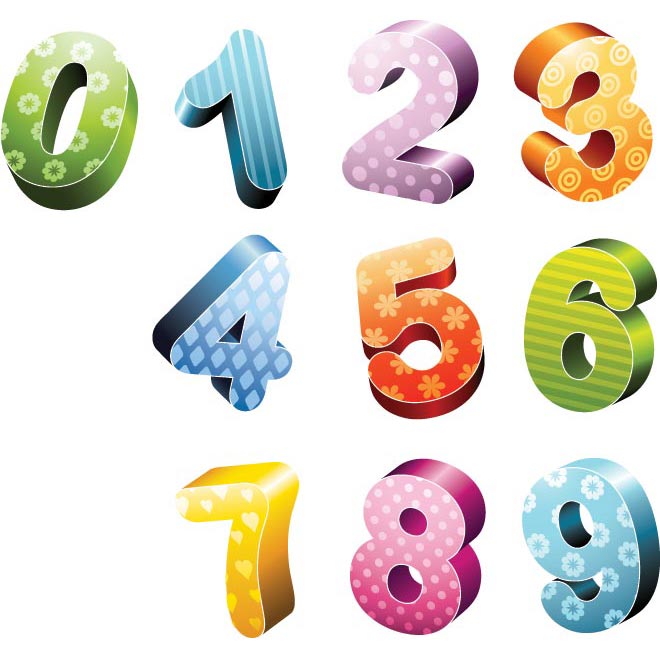 3D Numbers Free Vector - Download free Other vectors