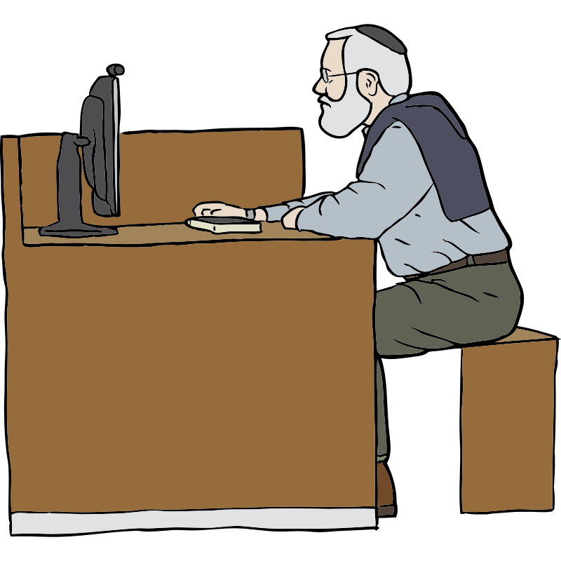 Clipart - Man Working On Computer