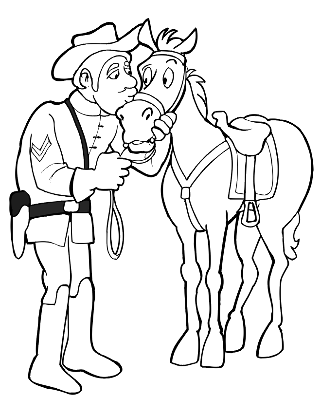 civil war horse Colouring Pages