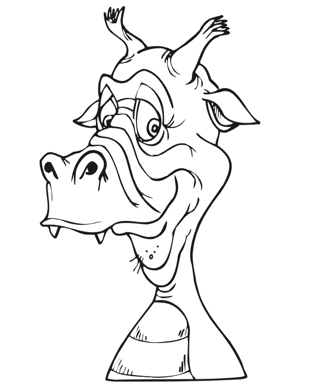 dragon face Colouring Pages