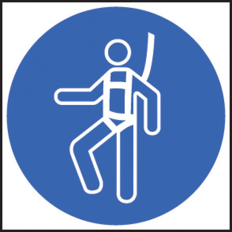 Safety harness symbol signs | Rigid Plastic | 200x200mm | SafetyBuyer.