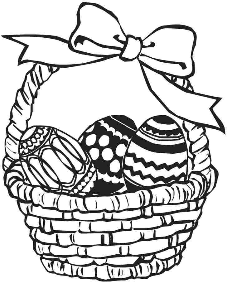 Free Easter Basket Coloring Pages For Preschool #