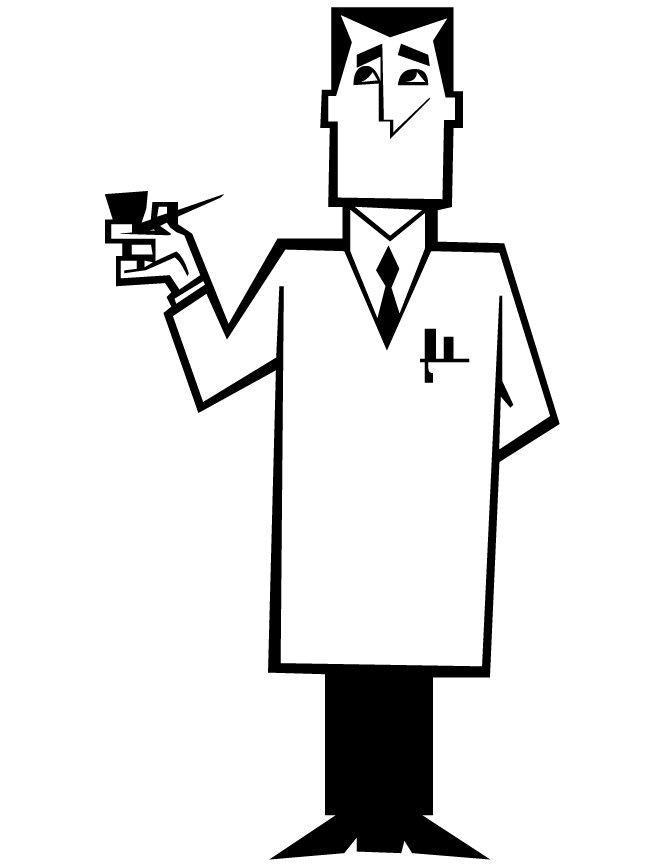 Scientist Professor Utonium In White Lab Coat Coloring Page | Free ...