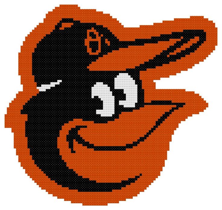 Counted Cross Stitch Pattern, Baltimore Orioles Logo - Instant Downlo…