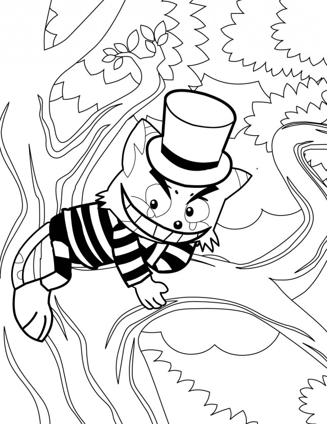 Cheshire Cat Coloring Page Handipoints 63283 Cheshire Cat Coloring ...