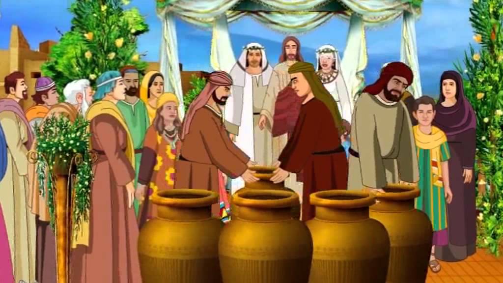 Jesus Turns Water into Wine In The Wedding At Cana ( Bible Cartoon ...