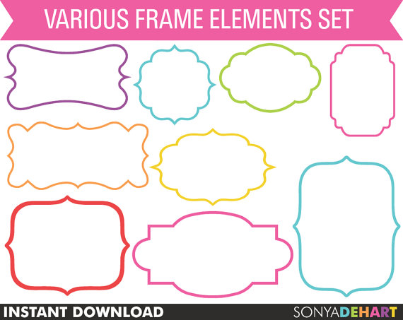 80% OFF Sale Clipart Frame Borders Commercial Use Clip Art Frames ...