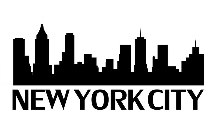 New York City Skyline Silhouette Vinyl Wall Art Sticker Outline ...