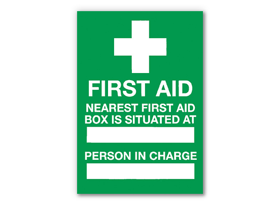 All Sport Medical, Sign Nearest First Aid Box is (S3006), Green ...
