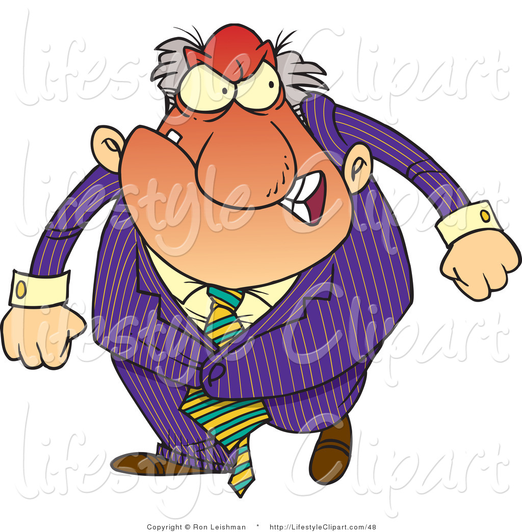 Lifestyle Clipart of a Mad Boss Man Getting Red in the Face and ...
