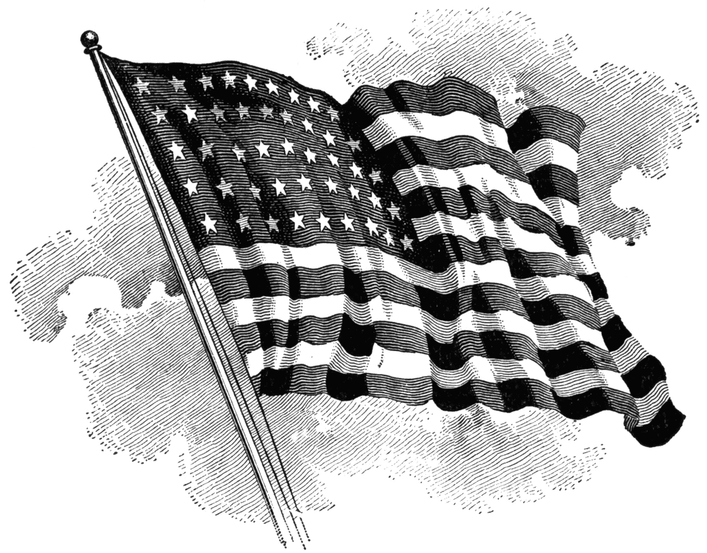 Waving American Flag Drawing - Cliparts.co