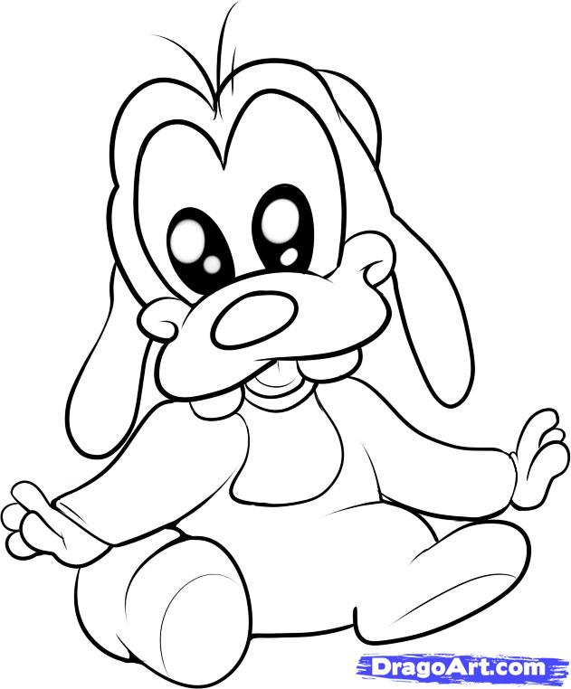 How to Draw Baby Goofy, Step by Step, Disney Characters, Cartoons ...