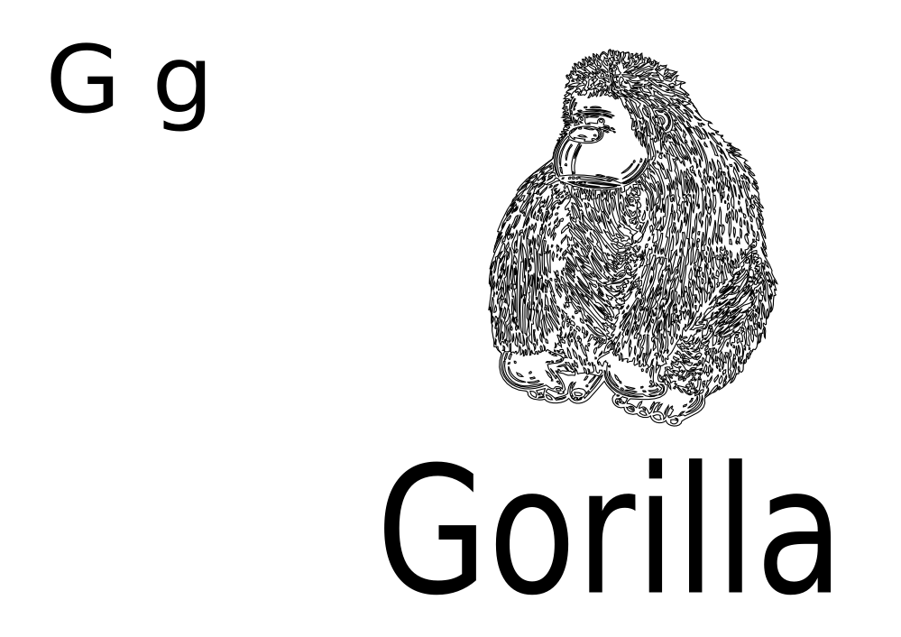 clipartist.net » Clip Art » g for gorilla black white line art SVG