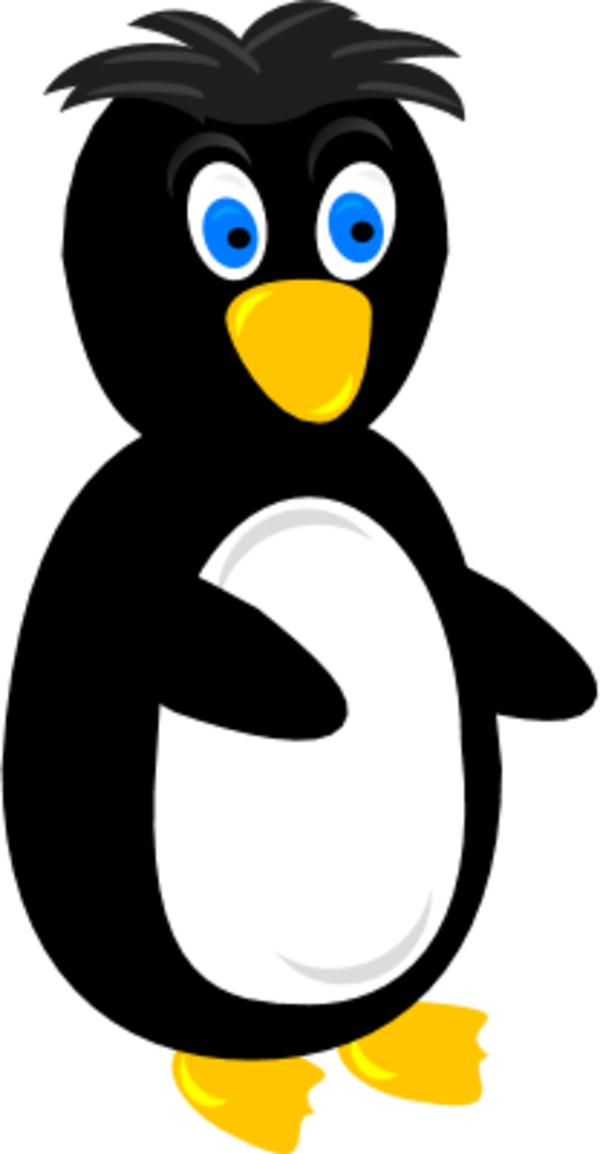 penguin looking forward and surprised - vector Clip Art