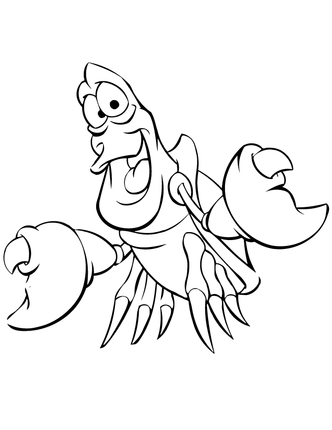 Sebastian Lobster From Little Mermaid Coloring Page | HM Coloring ...