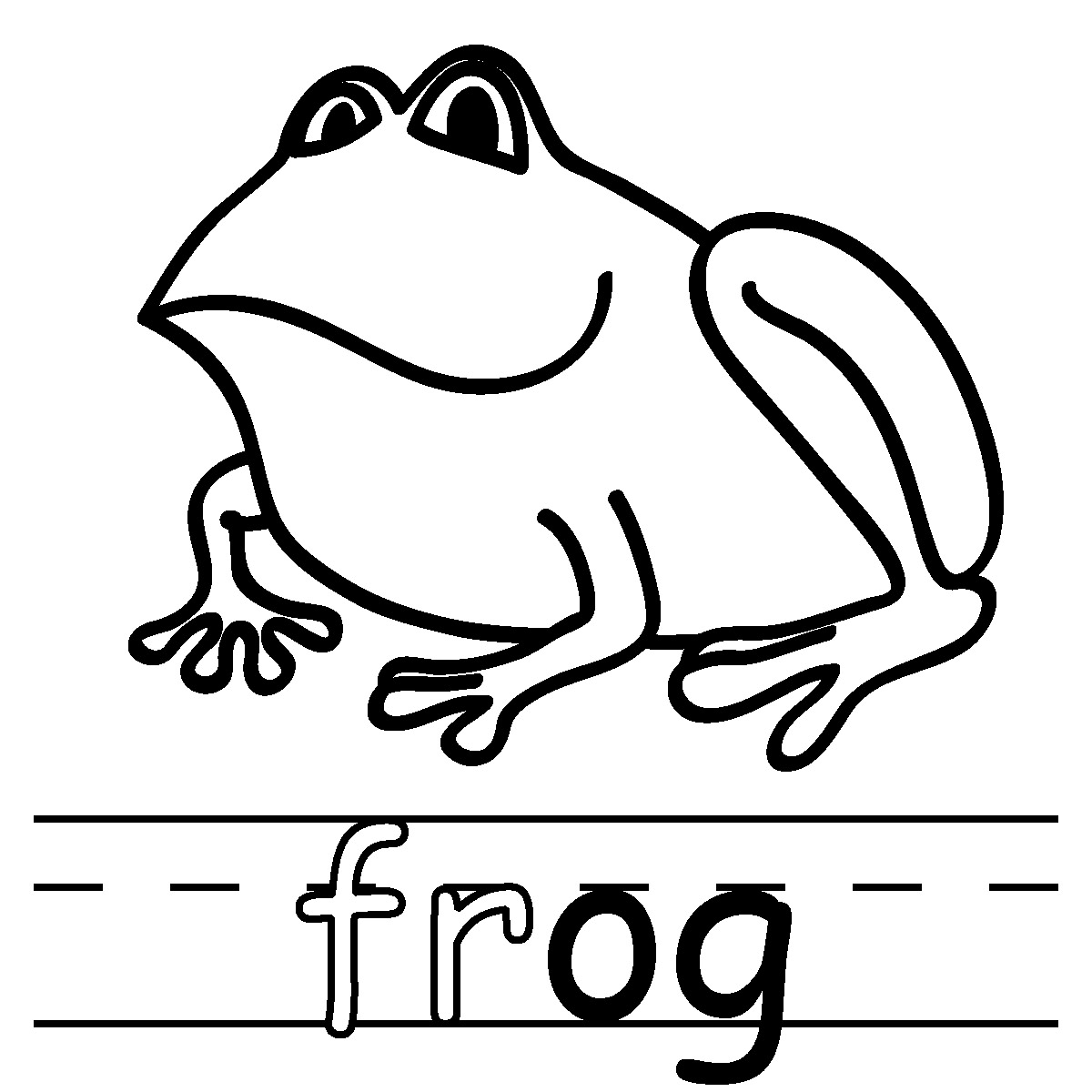 Clip Art: Basic Words: -og Phonics: Frog B&W - ClipArt Best ...