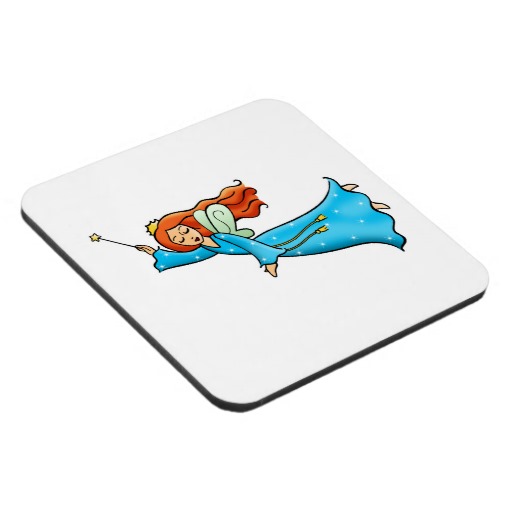 Cartoon Clip Art Flying Fairy Princess Magic Wand Drink Coaster ...