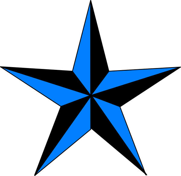 Blue & Black Texas Star clip art - vector clip art online, royalty ...