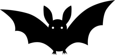 Stock Illustration - Black and white drawing of a bat