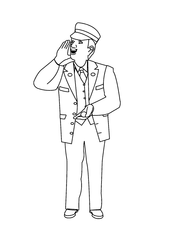 Train Conductor Colouring Pages (page 3)