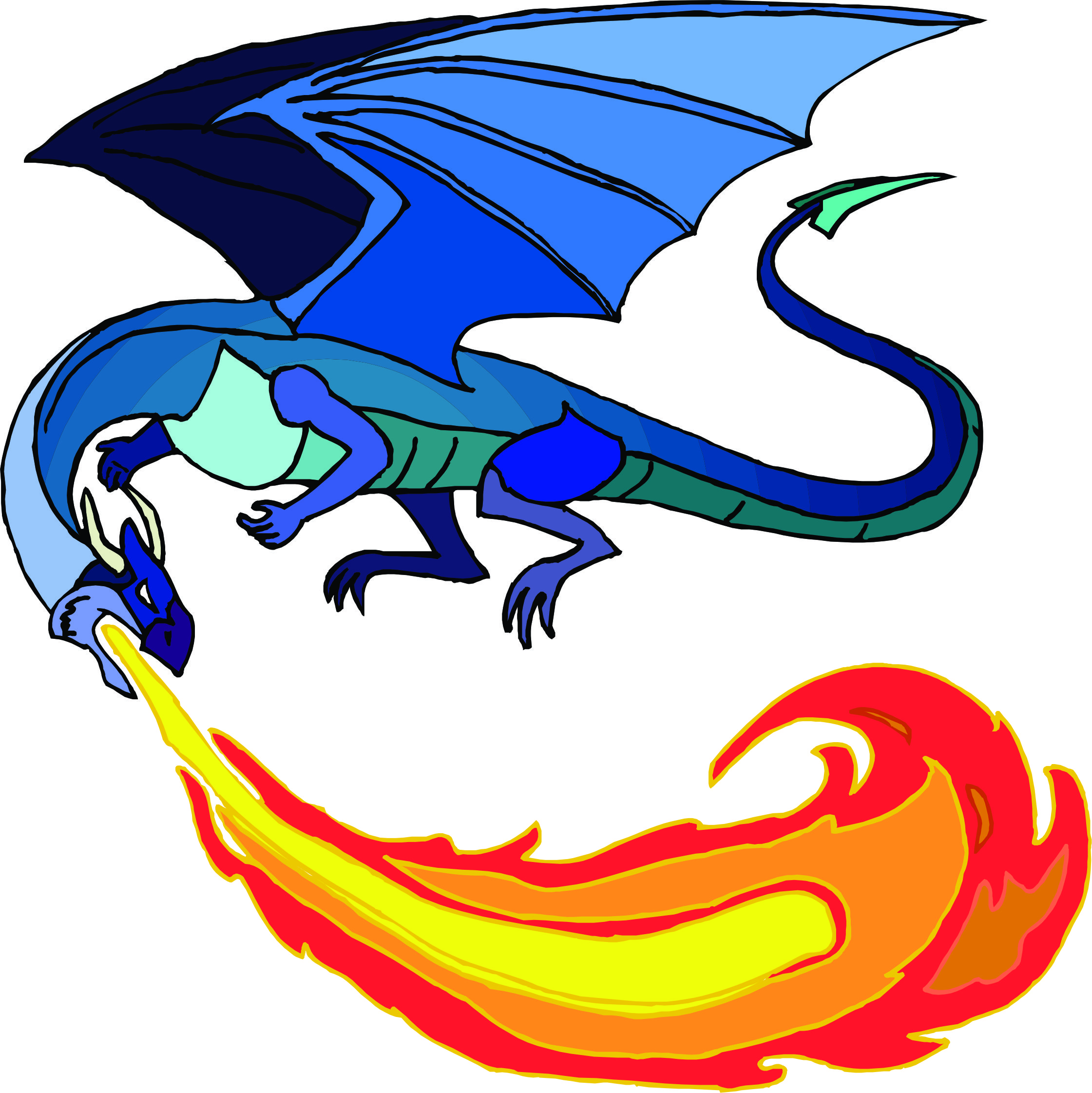 free clipart fire breathing dragon - photo #1
