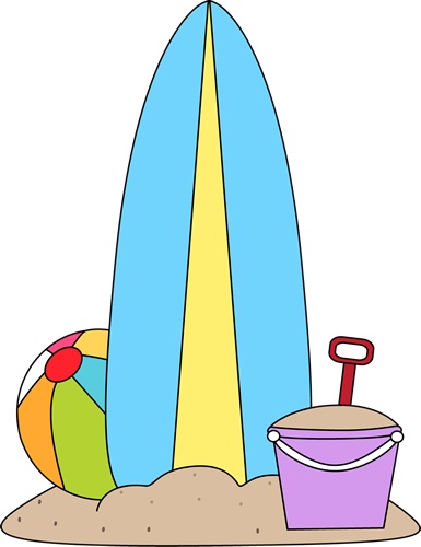 Surfboard and beach toys. | Summer Kids Clip Art | Pinterest