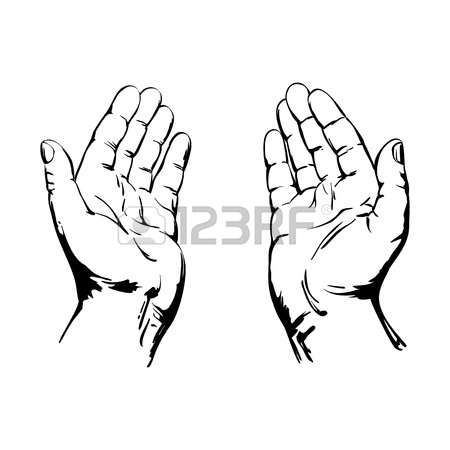 Open Praying Hands Drawing | Clipart Panda - Free Clipart Images