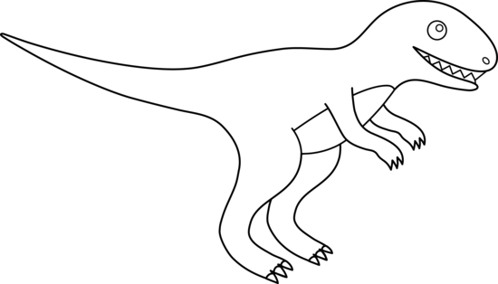 Tyrannosaurus Rex Line Art - Free Clip Art